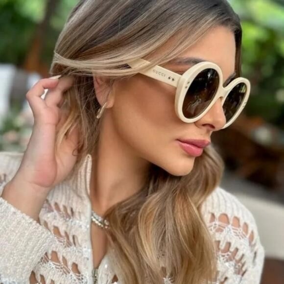 💯 Oginal New GUCCIGG1081S Round-Frame Acetate Sunglasses - Picture 1 of 15